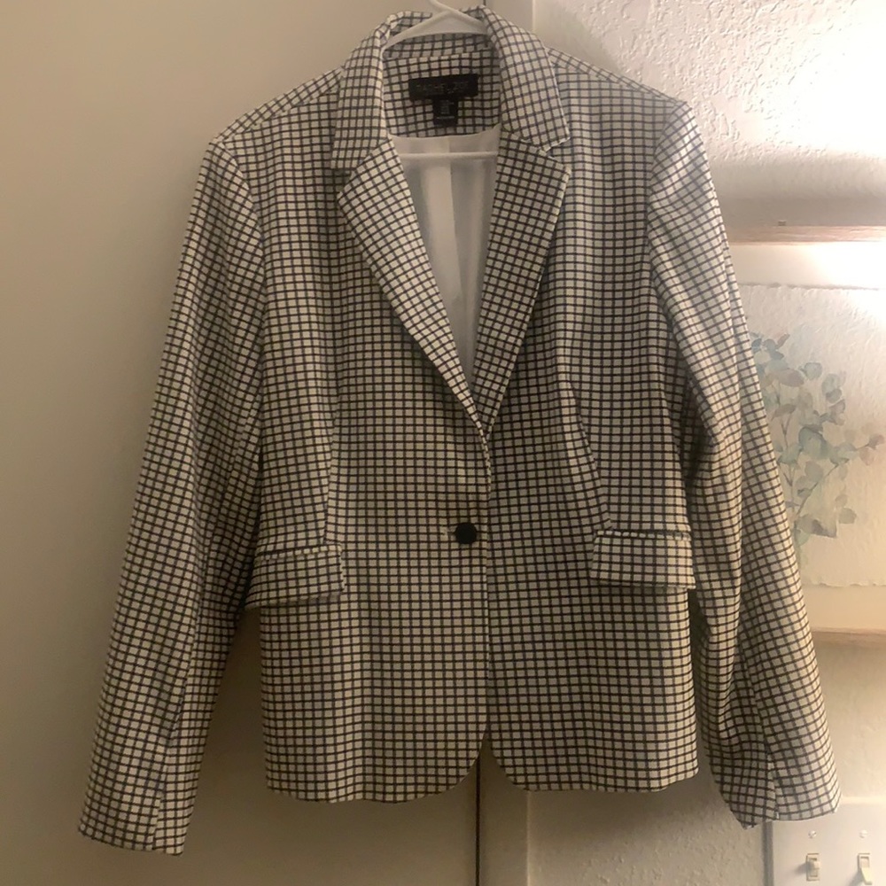 Rachel Zoe black and white checkered Blazer. Like New!